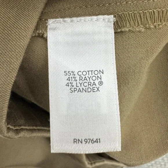 J Jill Pants Women 14 Khaki Beige Tobacco Precision Stretch Mid Rise Stretch New - Picture 14 of 15